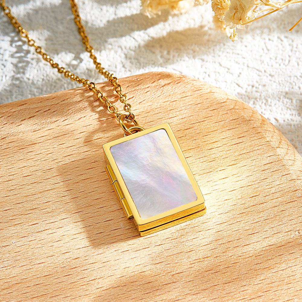 Custom Photo Locket Necklace Vintage Inspired Gift for Couple