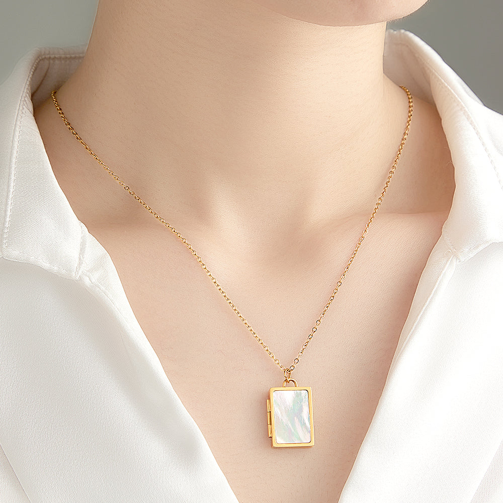 Custom Photo Locket Necklace Vintage Inspired Gift for Couple