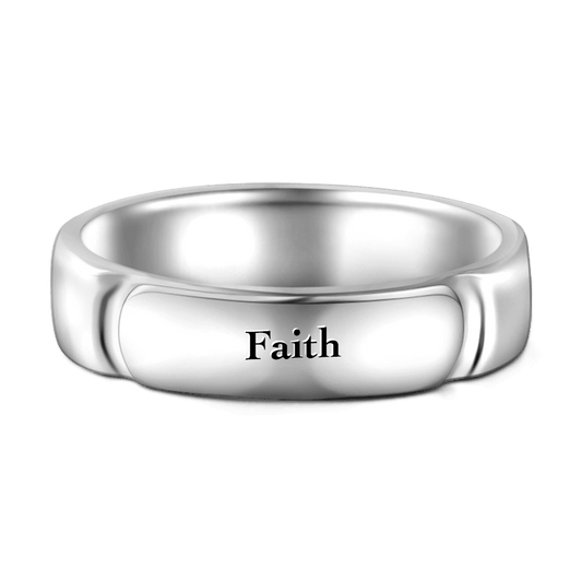 Engravable Promise Ring Male Faith Love You 925 Sterling Silver