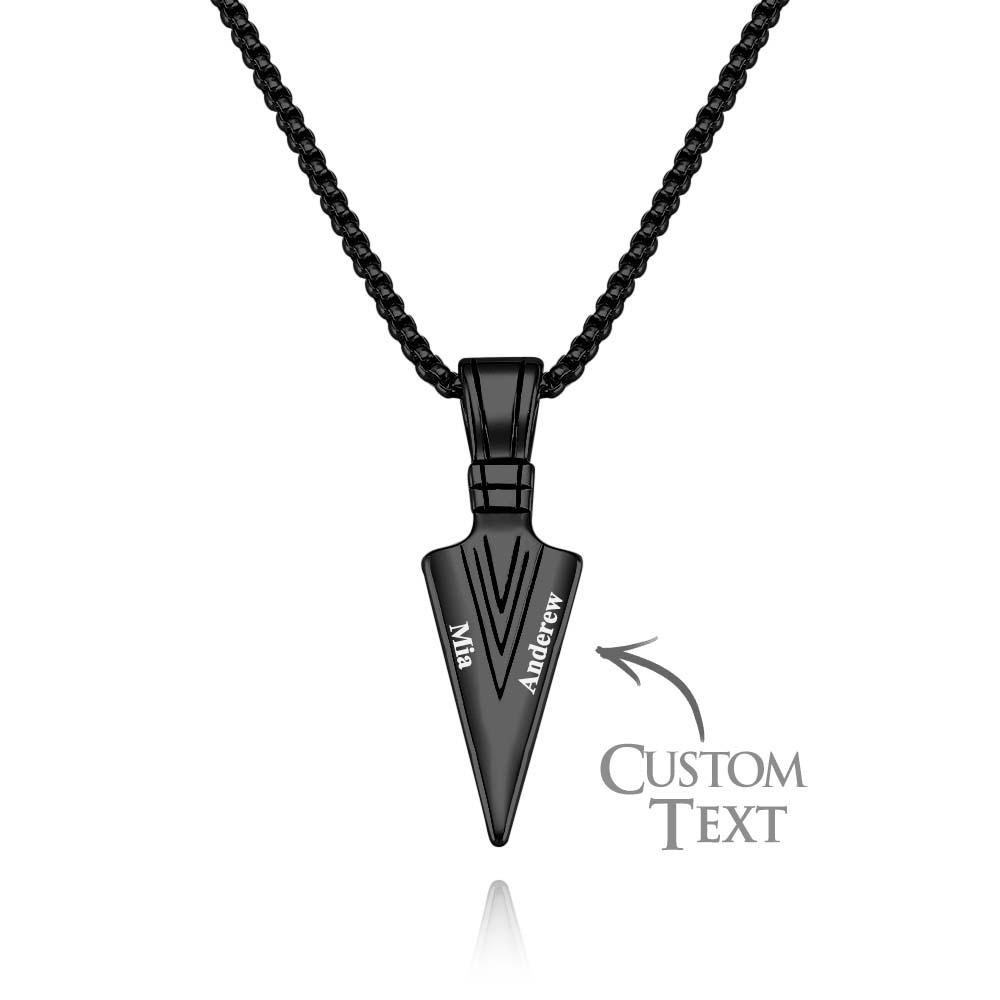 Custom Name Necklace Spear Point Fashion Gift for Men