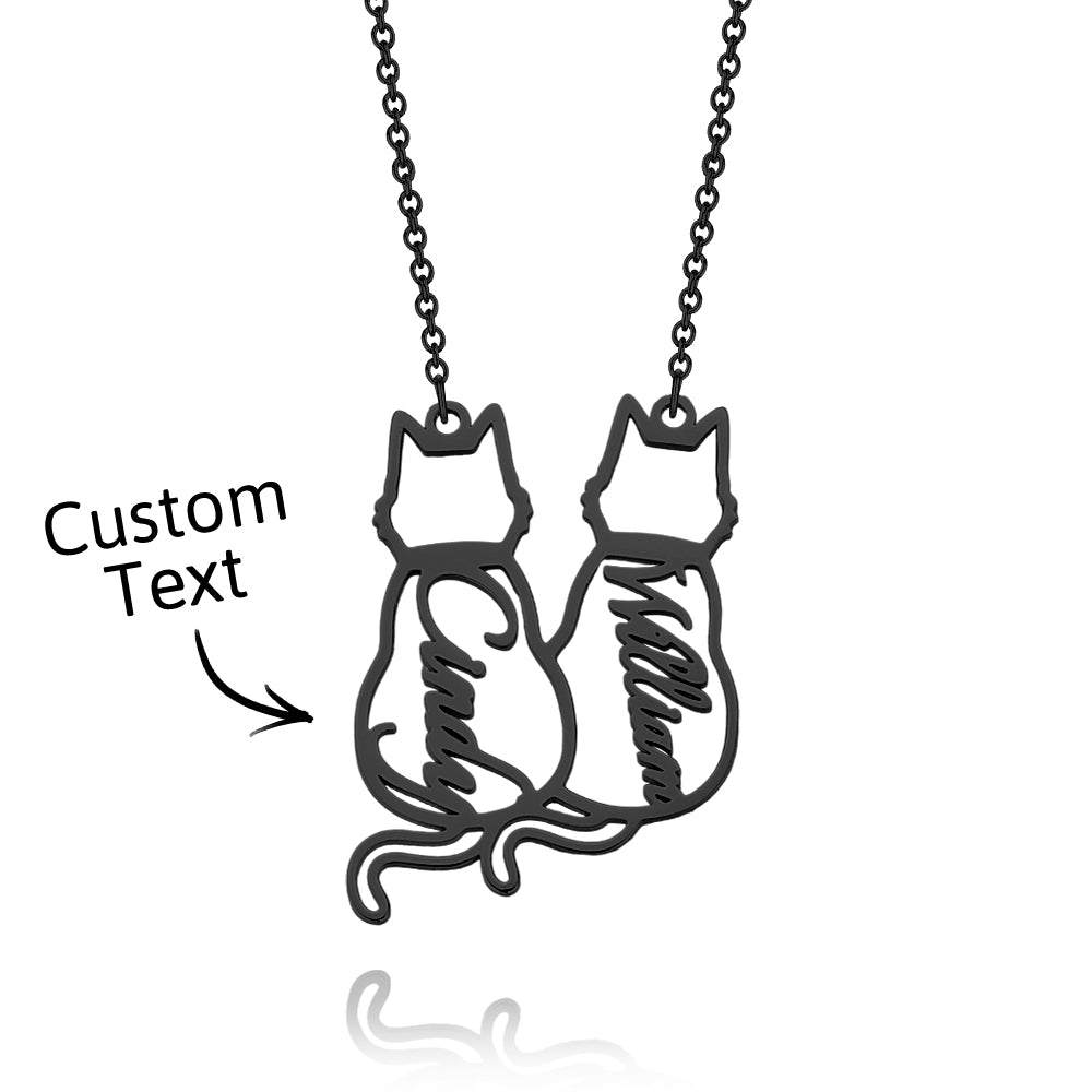 Custom Cat Necklace with Personalized Name Custom Pet Jewelry Cat Jewelry Gifts For Cat Lovers Memorials Gift
