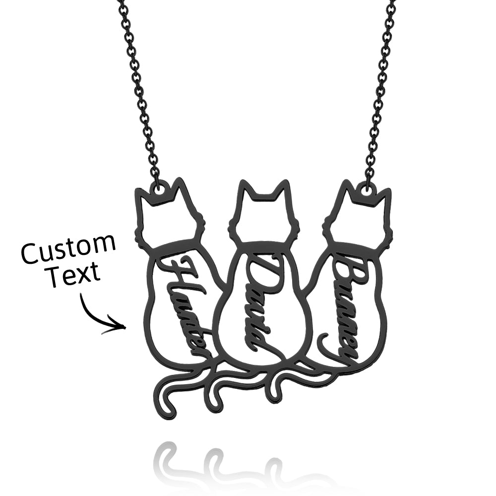 Custom Cat Necklace with Personalized Name Custom Pet Jewelry Cat Jewelry Gifts For Cat Lovers Memorials Gift
