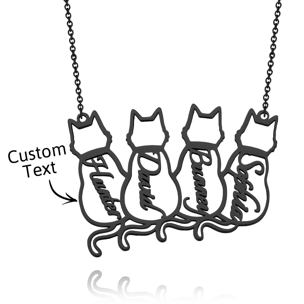 Custom Cat Necklace with Personalized Name Custom Pet Jewelry Cat Jewelry Gifts For Cat Lovers Memorials Gift