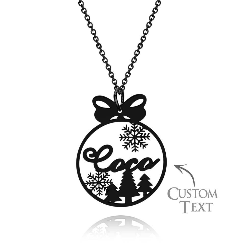 Custom Christmas Tree Name Necklace Gift for Her