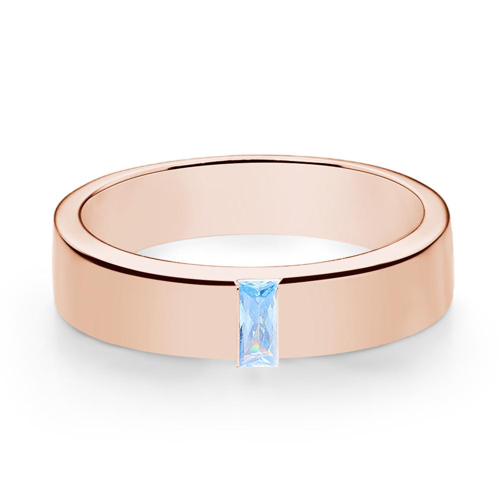Custom Baguette Birthstone Ring Rose Gold Plated Personalized Family Ring Gift For Her