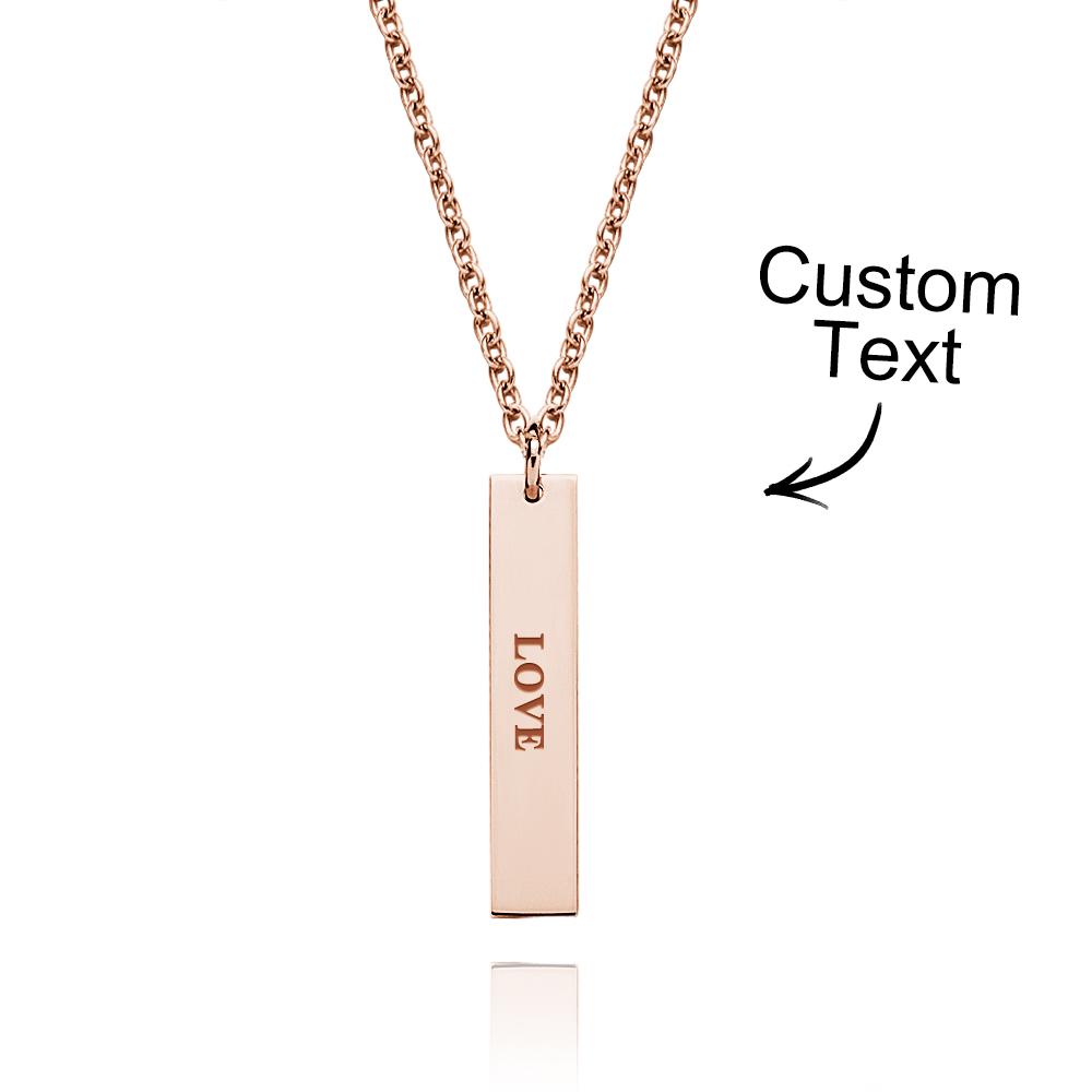 Custom Engraved Necklace Tiny Personalized Bar Tag Creative Gifts
