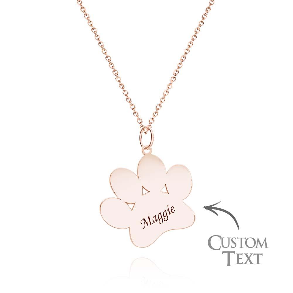 Lovely Engravable Pet Paw Necklace Dog Paw Pendant For Pet Lovers
