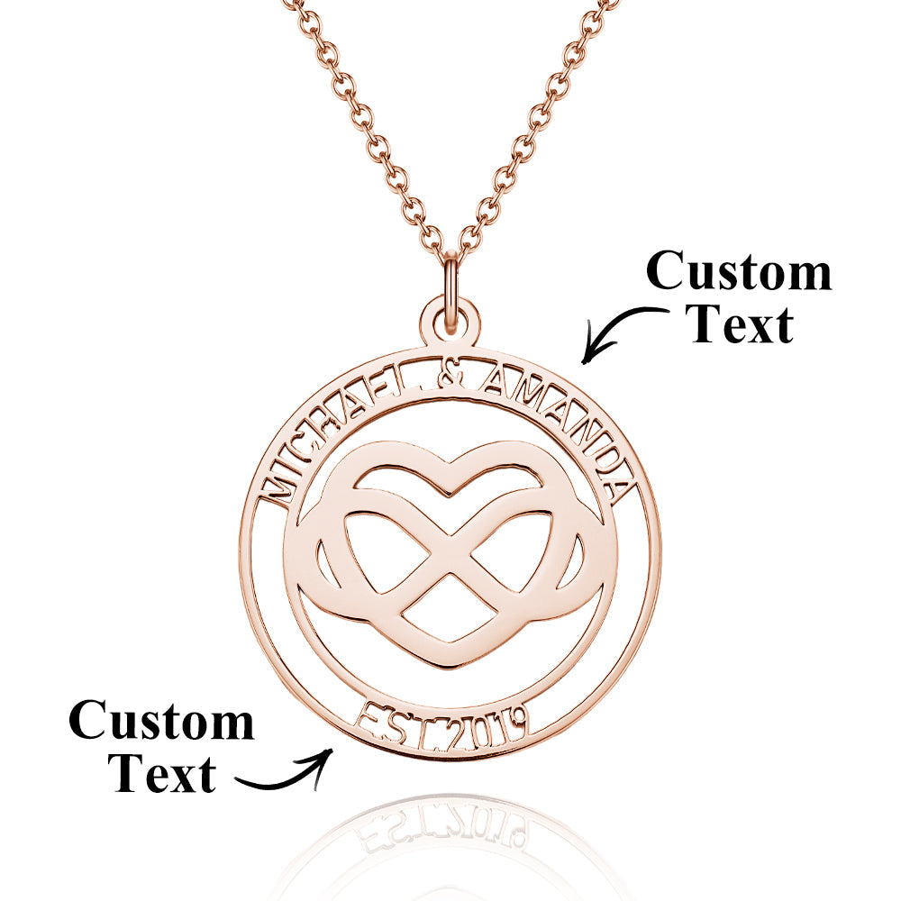 Custom Infinity Love Name Necklace Personalized Eternal Love Necklace Valentine's Day Anniversary Gift