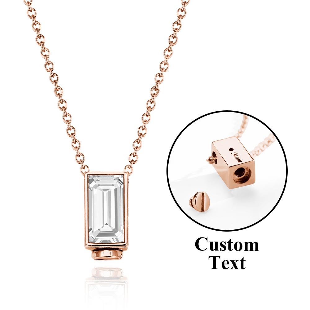 Engravable Urn Ashes Necklace Mini Cube Pendant Memorial Jewelry