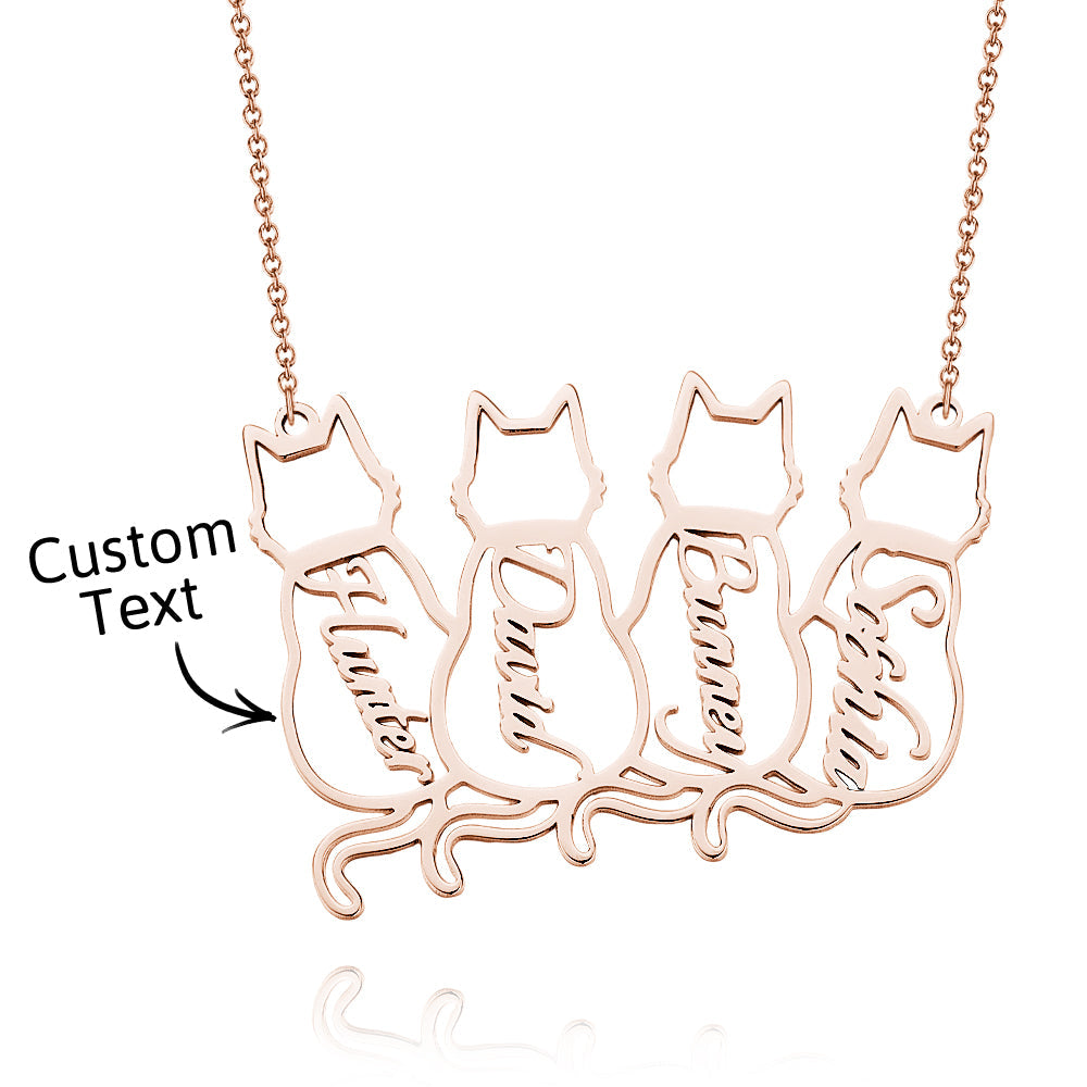 Custom Cat Necklace with Personalized Name Custom Pet Jewelry Cat Jewelry Gifts For Cat Lovers Memorials Gift
