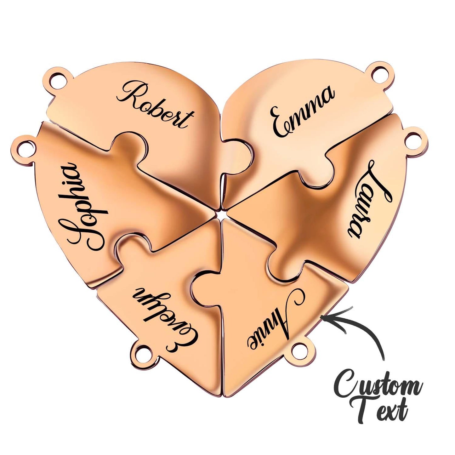 Personalized Friend Group Necklaces, Custom Name Engraved Puzzle Piece, Best Friend Gift