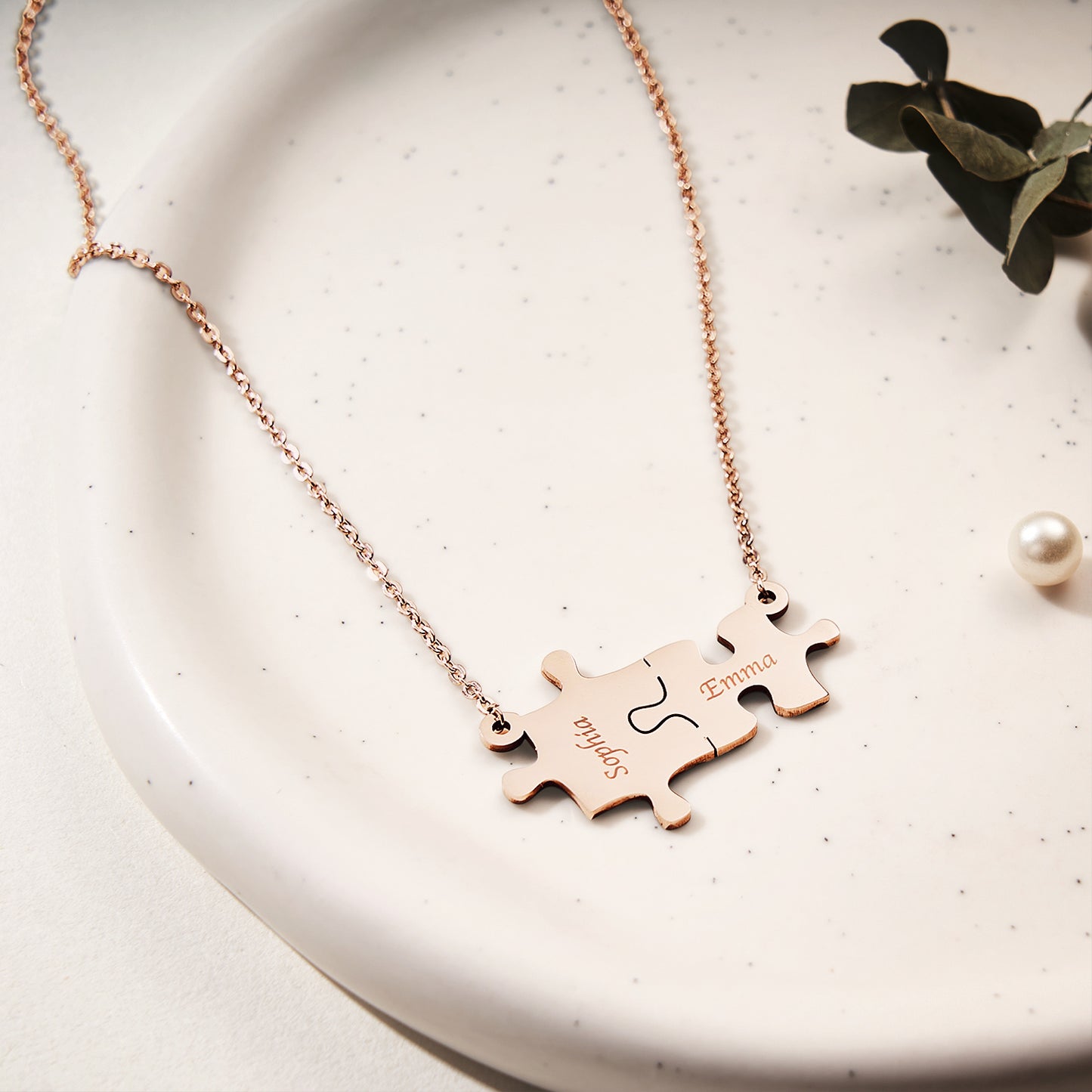 Custom Puzzles Necklace Engraved Name Necklace Kid Mom Matching Necklace Gift for Women Mother's Day Gift