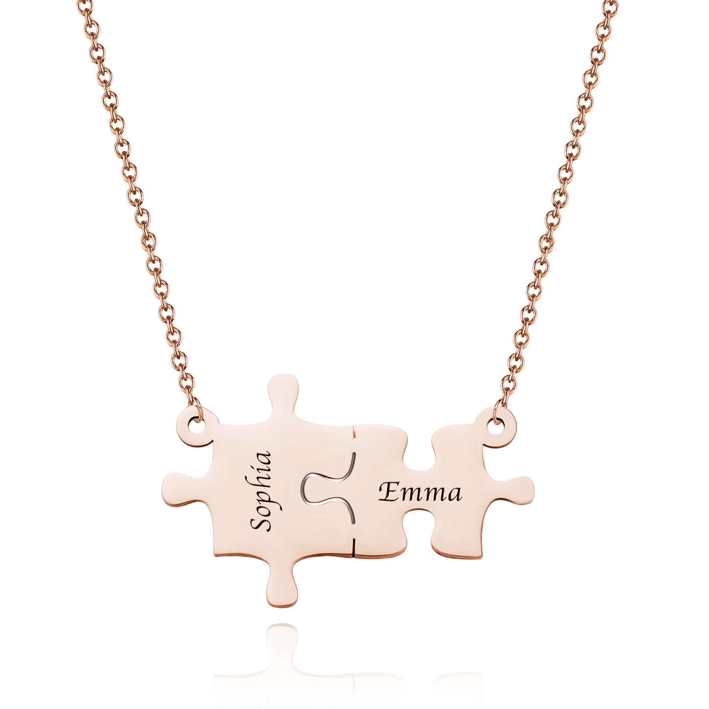 Custom Puzzles Necklace Engraved Name Necklace Kid Mom Matching Necklace Gift for Women Mother's Day Gift