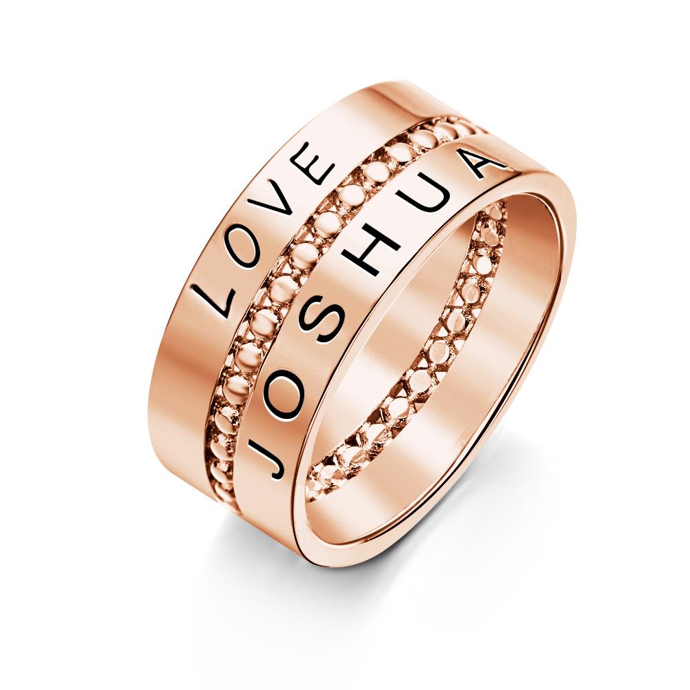 Personalized Gift for Mother's Day Personalized Stacking Rings Gold Filled Gold Name Ring