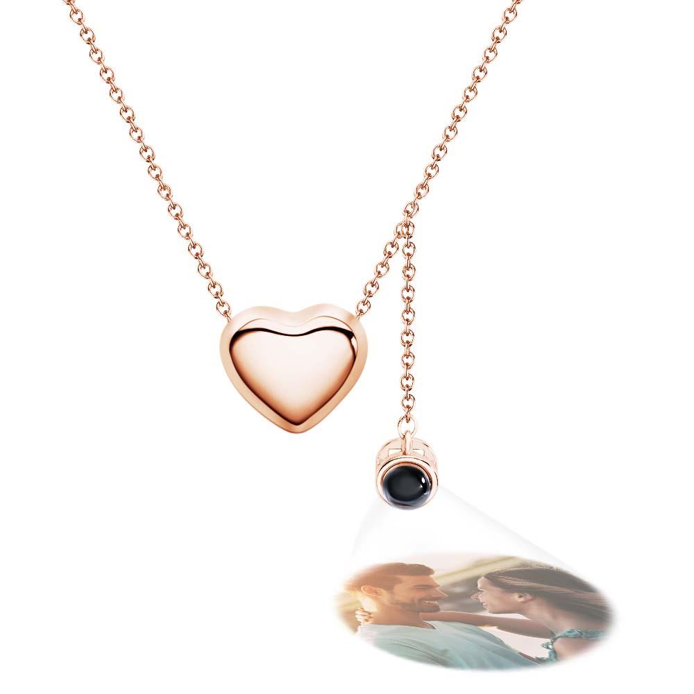 Custom Projection Necklace Heart Pendant Fashion Gift for Her