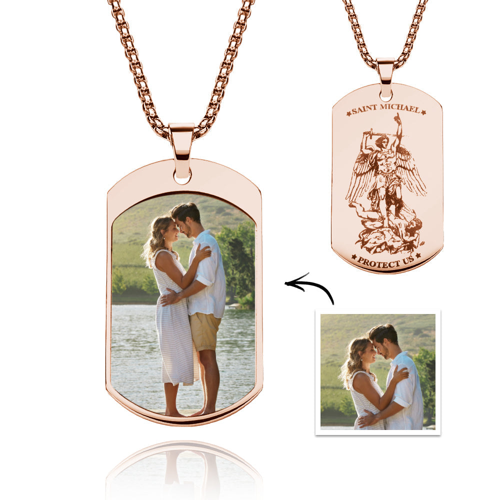 Custom Photo Necklace Archangel Saint Michael Jewelry Pendant