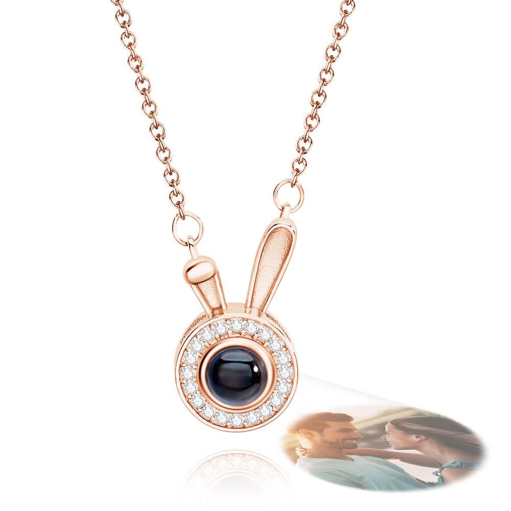 Custom Projection Necklace Rabbit Simple Gift for Her