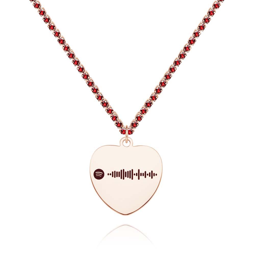Custom Spotify Code Necklace Tennis Chain Engraved Necklace Gifts For Couple's