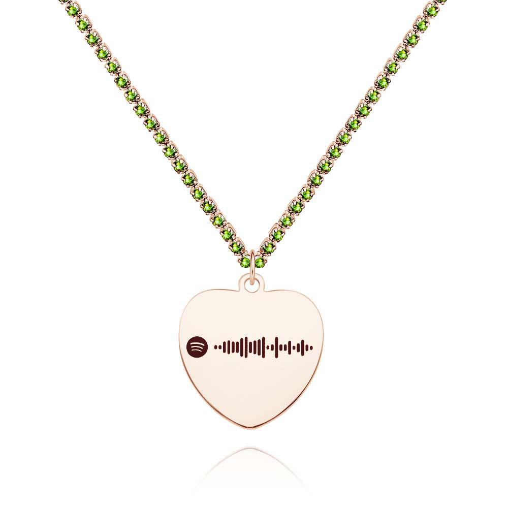 Custom Spotify Code Necklace Tennis Chain Engraved Necklace Gifts For Couple's