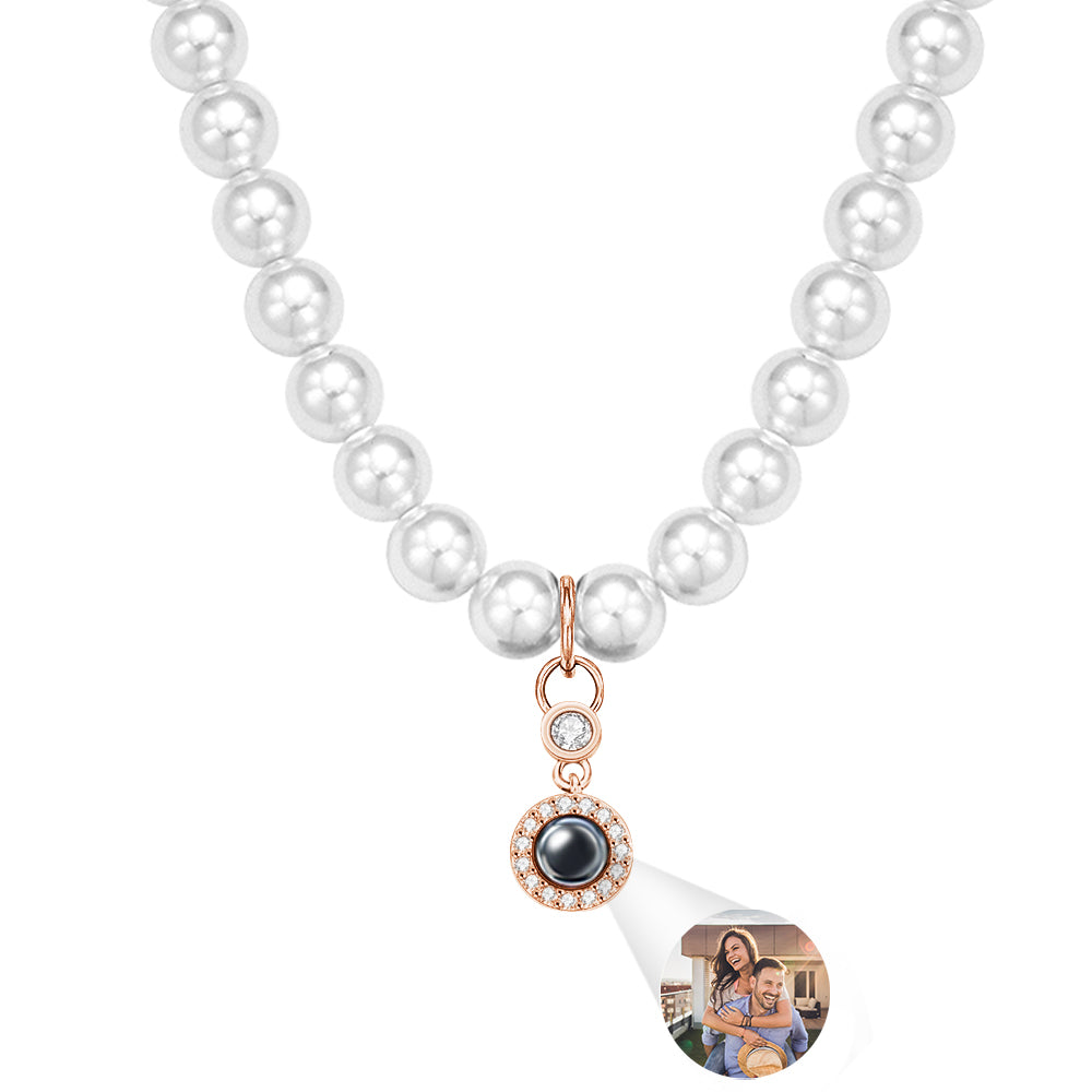 Custom Projection Necklace Romantic Pearl Swing Gift