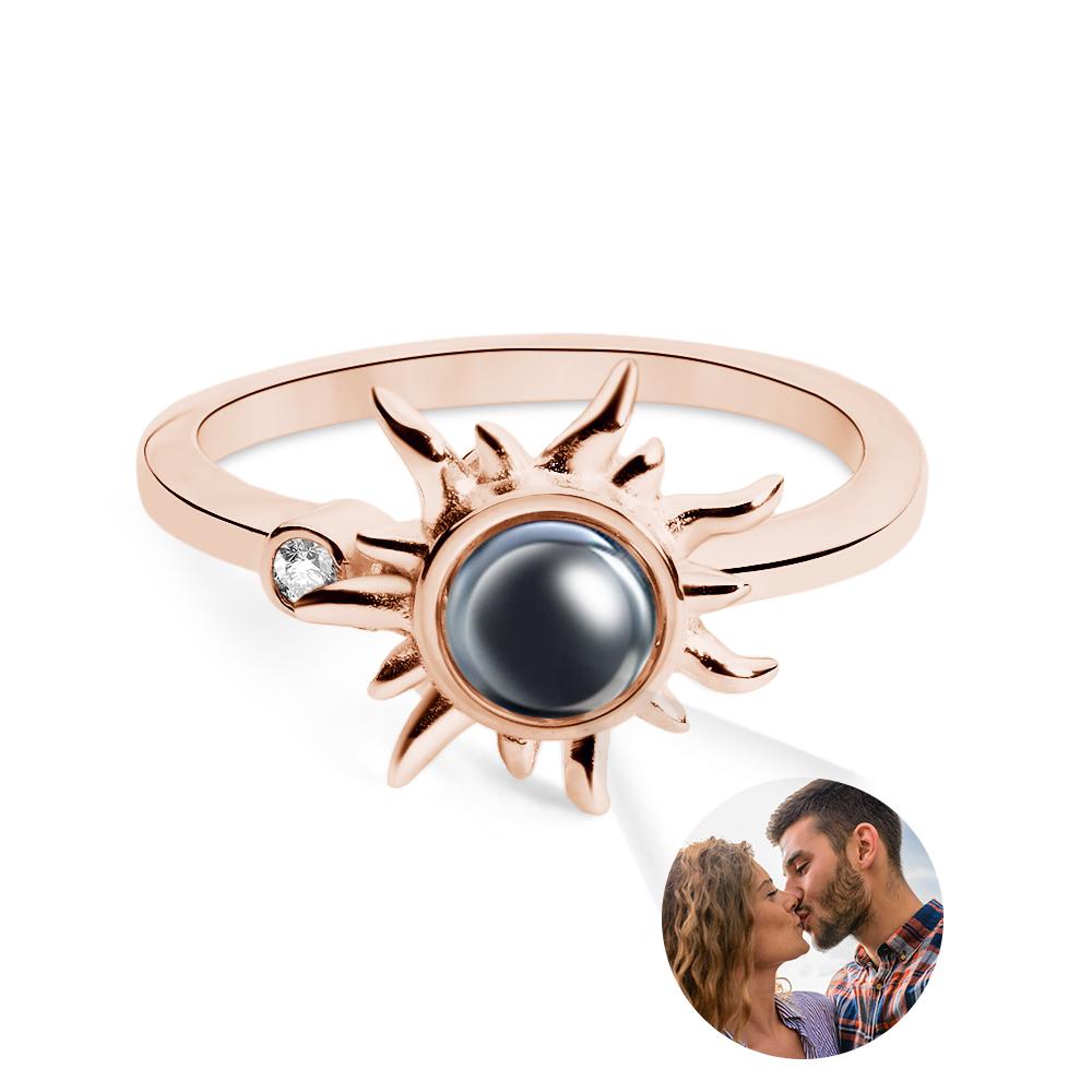 Custom Photo Projection Ring Fashion Sun Couple Gifts