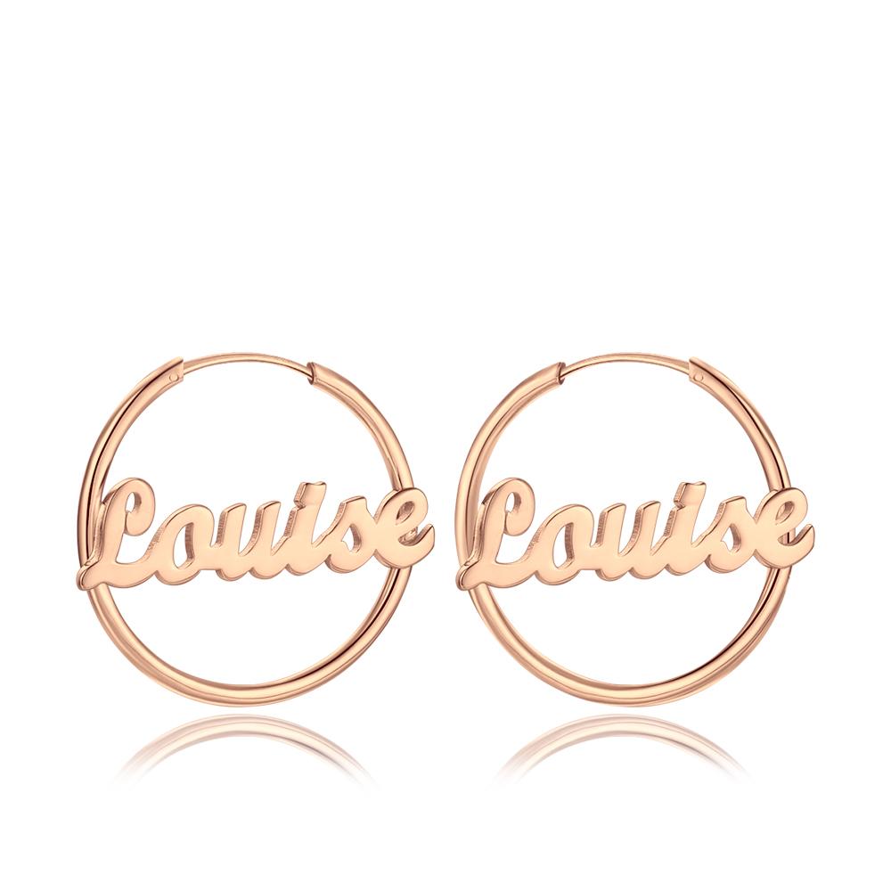Personalized Name Earrings Unique Gift Silver