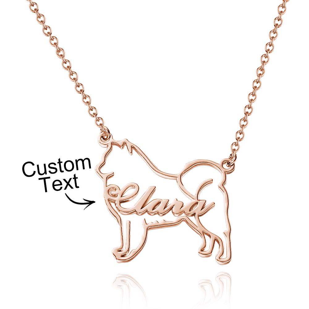 Custom Dog Contour Name Necklace Creative  Memorial Gifts For Dog Lovers