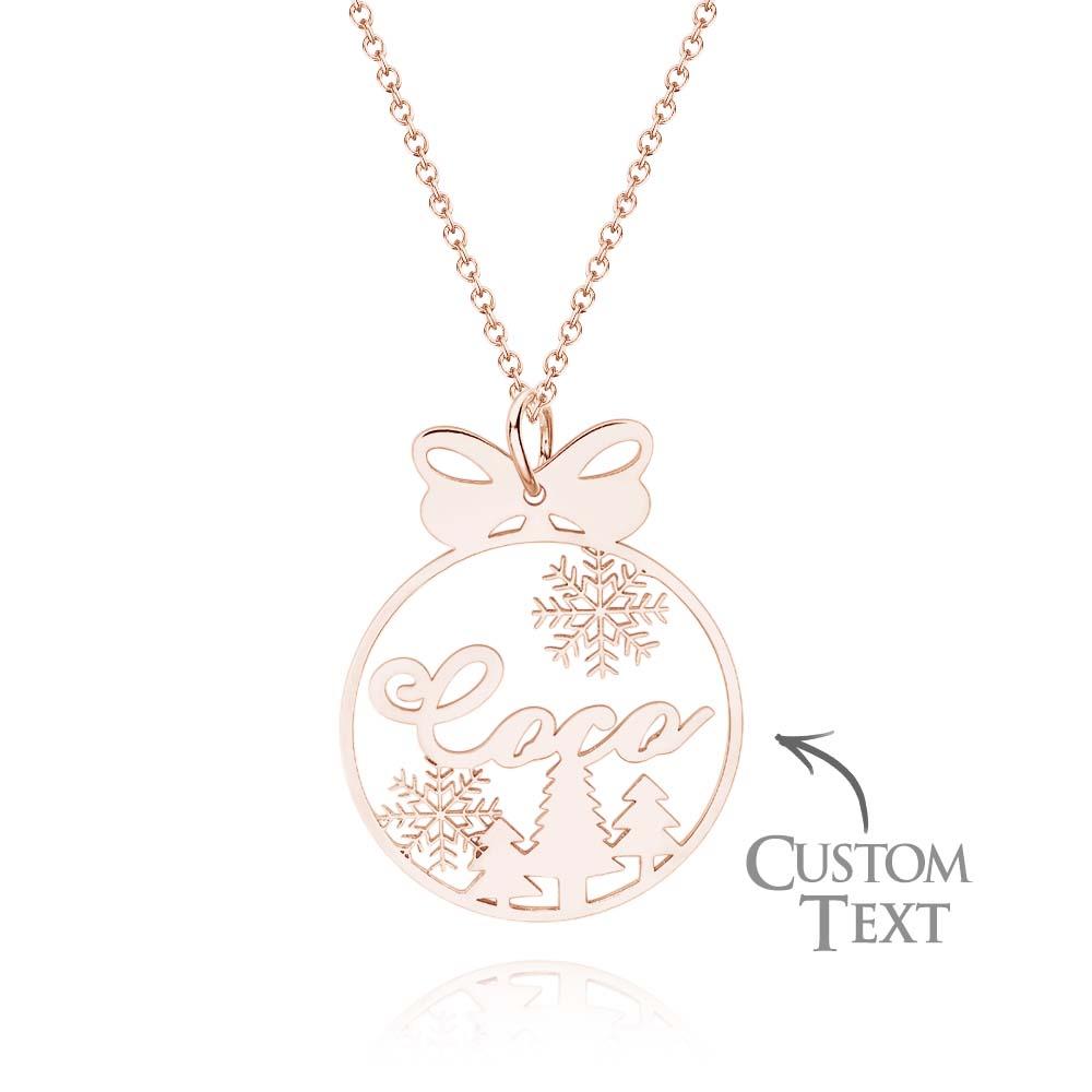 Custom Christmas Tree Name Necklace Gift for Her