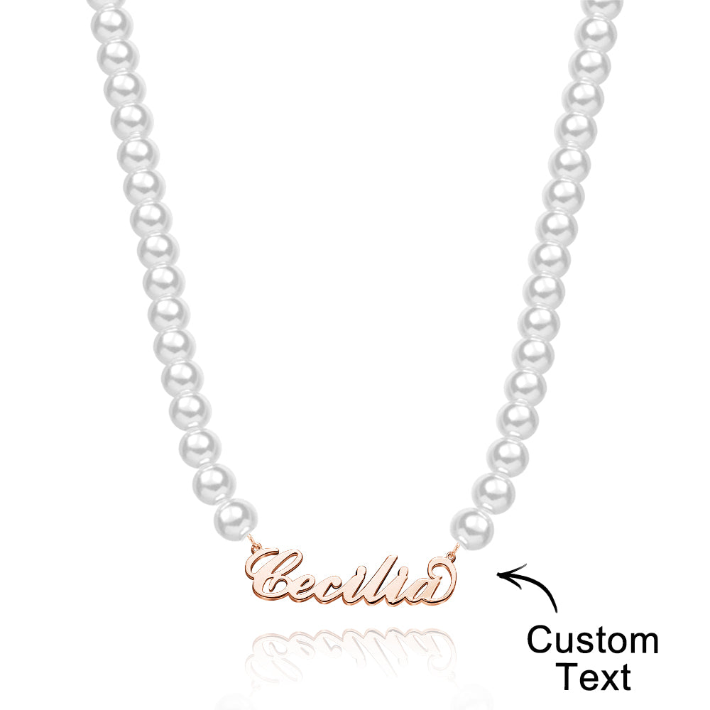 Custom Name Necklace Pearl Classic Romantic Gift