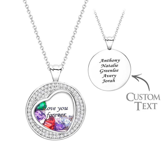 Custom Engraved Rockable Birthstone Necklace Zircon Pendant Gifts For Her