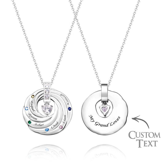 Elegant Birthstone Necklace With Text Circle Pendant Gifts For Women