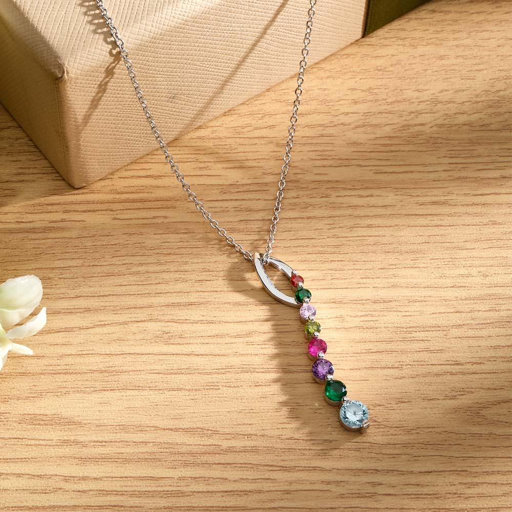 Personalized Birthstone Necklace Creative Colorful Pendant Jewelry For Her