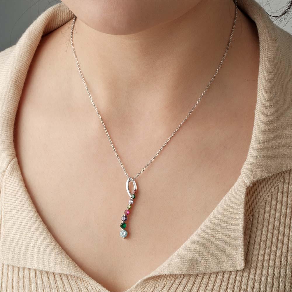 Personalized Birthstone Necklace Creative Colorful Pendant Jewelry For Her