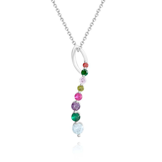 Personalized Birthstone Necklace Creative Colorful Pendant Jewelry For Her