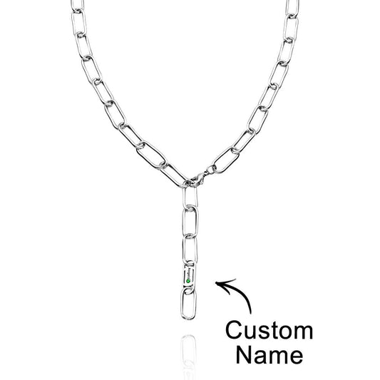 Engravable Endless Ties Name Necklace With Birthstone Unique Wear Decoration For Couples