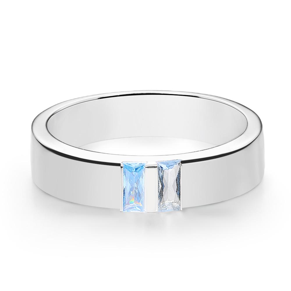 Custom Baguette Birthstone Ring Personalized Family Ring Gift For Her