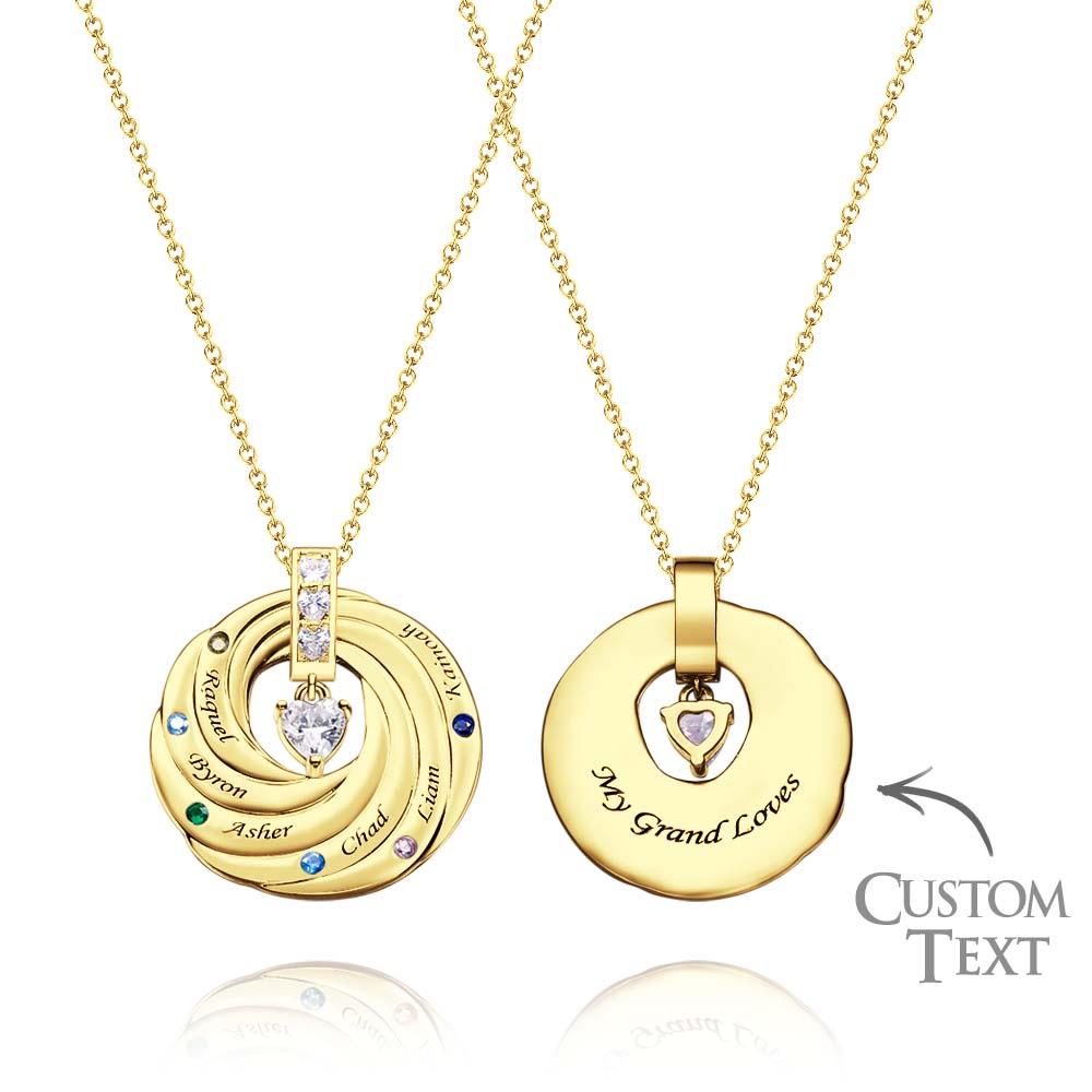 Elegant Birthstone Necklace With Text Circle Pendant Gifts For Women