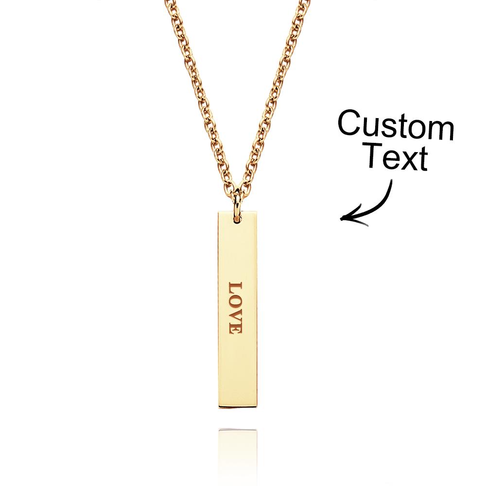Custom Engraved Necklace Tiny Personalized Bar Tag Creative Gifts