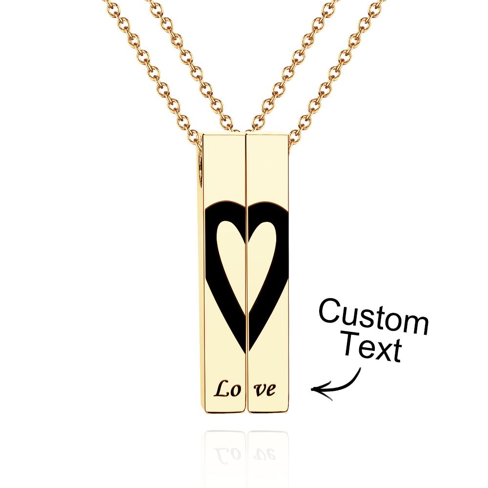 Custom Engraved Necklace Love Heart Pattern Jewelry For Couples