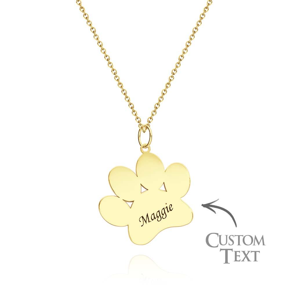 Lovely Engravable Pet Paw Necklace Dog Paw Pendant For Pet Lovers