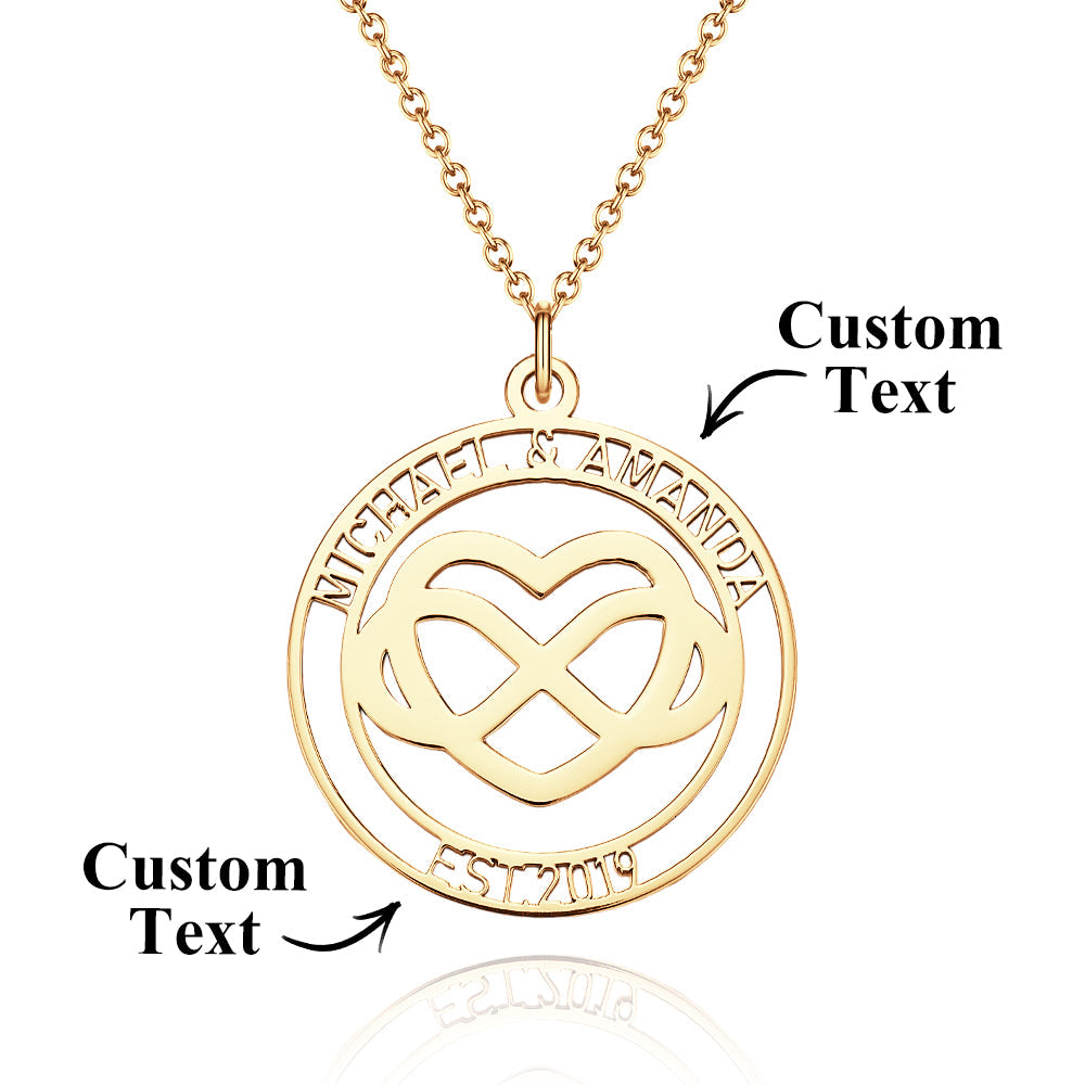 Custom Infinity Love Name Necklace Personalized Eternal Love Necklace Valentine's Day Anniversary Gift