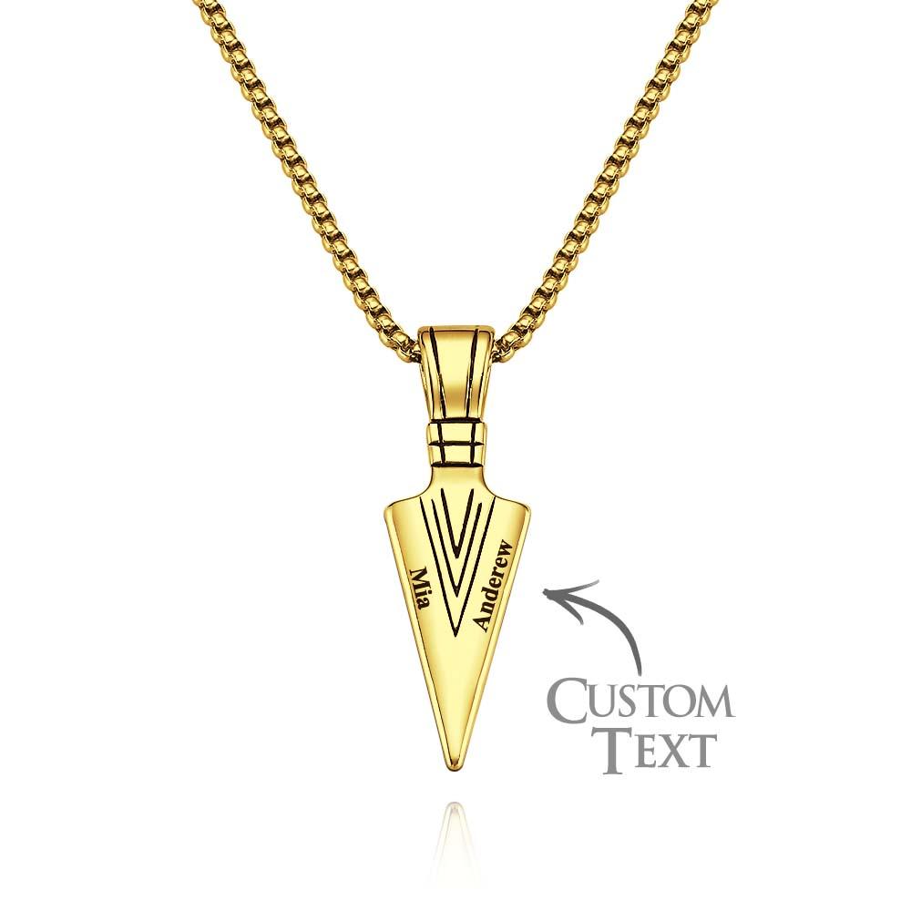 Custom Name Necklace Spear Point Fashion Gift for Men