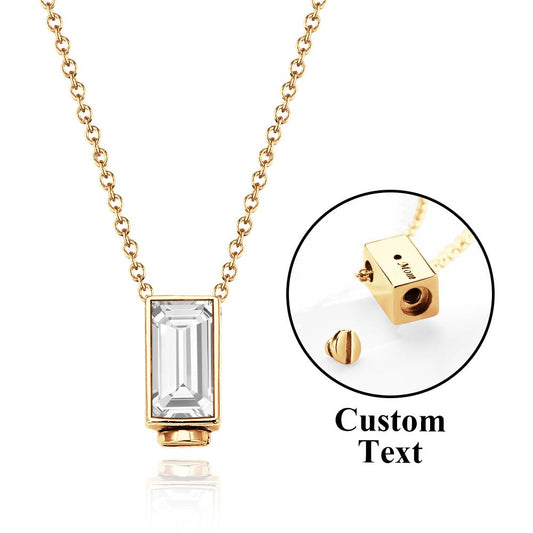 Engravable Urn Ashes Necklace Mini Cube Pendant Memorial Jewelry