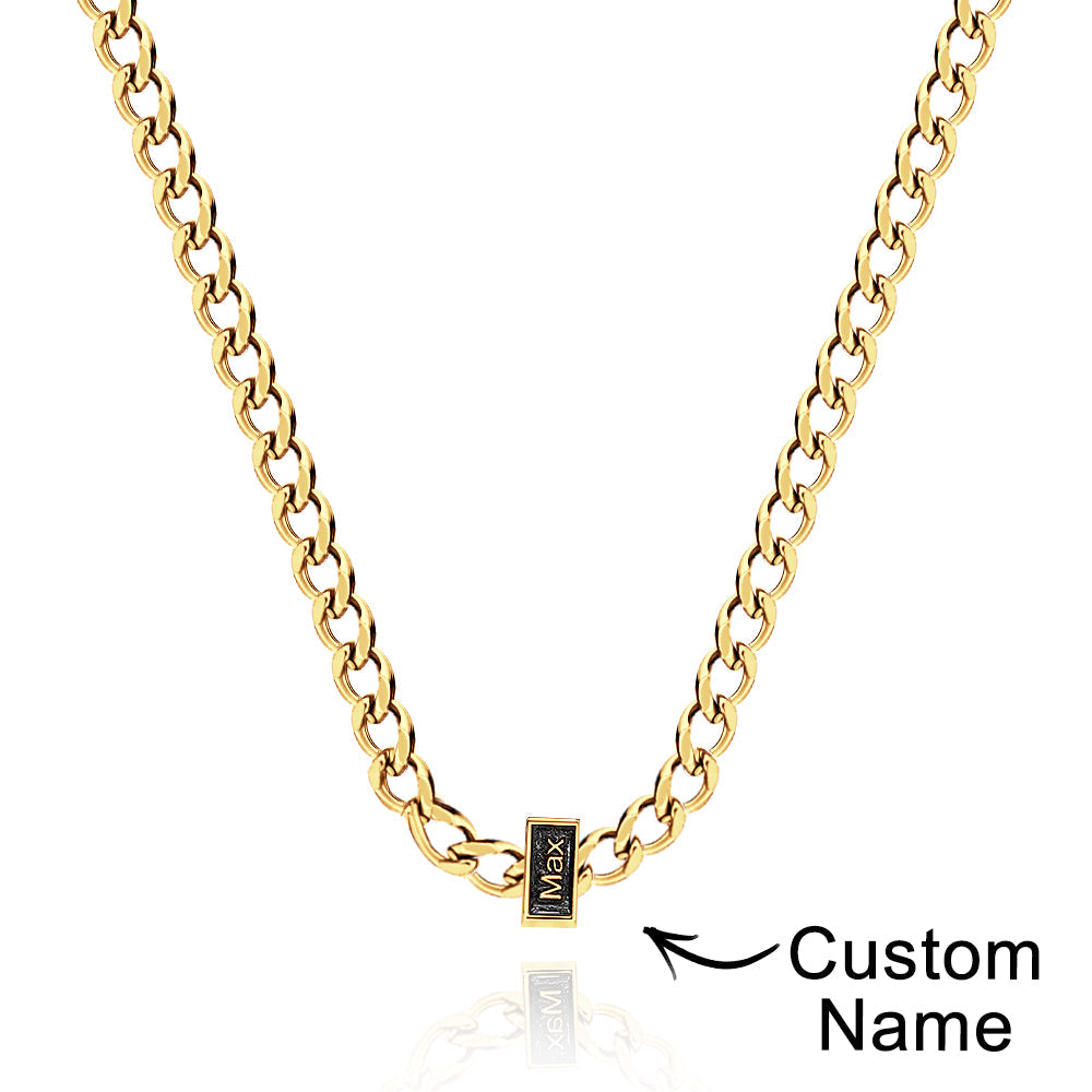 Engravable Cuban Link Chain Personalized Name Necklace Gift For Him