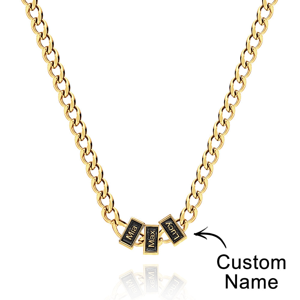 Engravable Cuban Link Chain Personalized Name Necklace Gift For Him