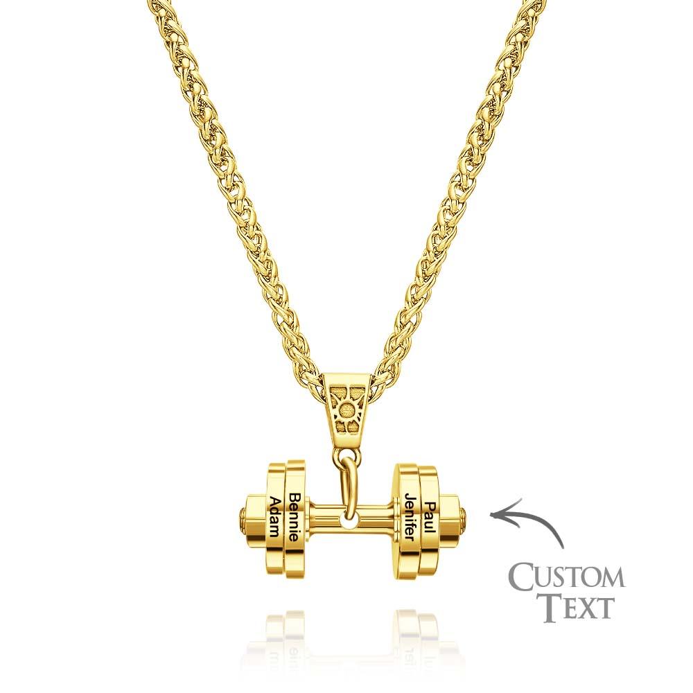 Personalized DAD Dumbbell Charm Necklace Fashionable Pendant Father's Day Gift
