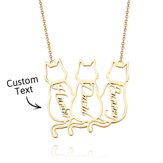 Custom Cat Necklace with Personalized Name Custom Pet Jewelry Cat Jewelry Gifts For Cat Lovers Memorials Gift