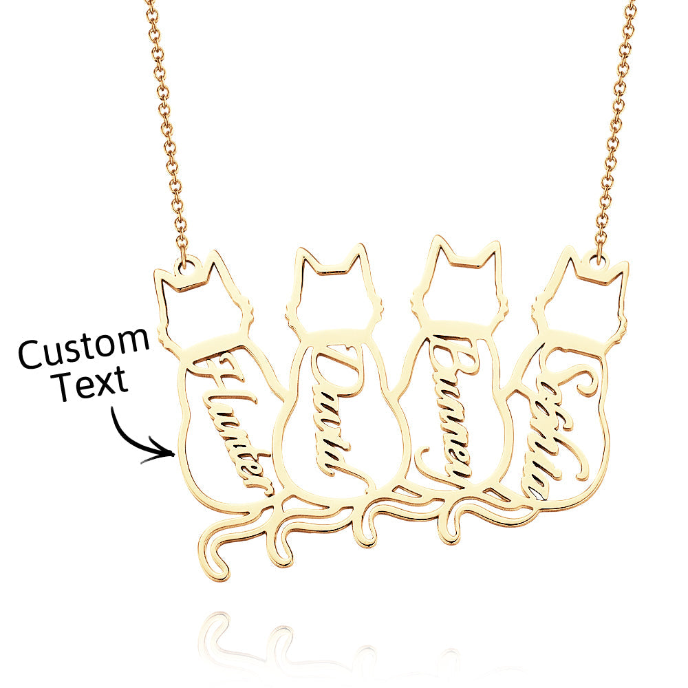 Custom Cat Necklace with Personalized Name Custom Pet Jewelry Cat Jewelry Gifts For Cat Lovers Memorials Gift