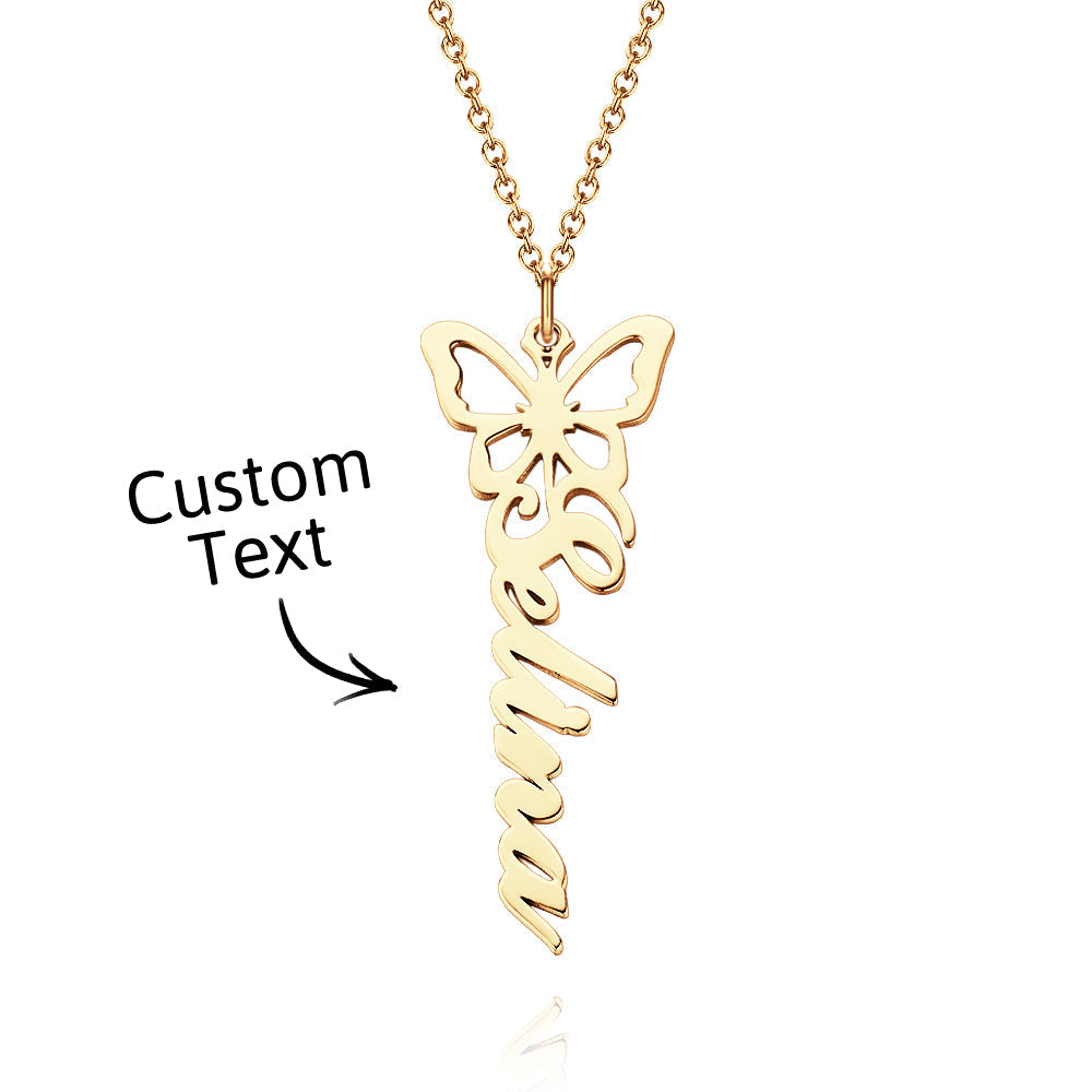 Custom Dainty Birth Butterfly Name Necklace Birthday Bridesmaid Gifts for Mom/Wife/Family/Best Friends