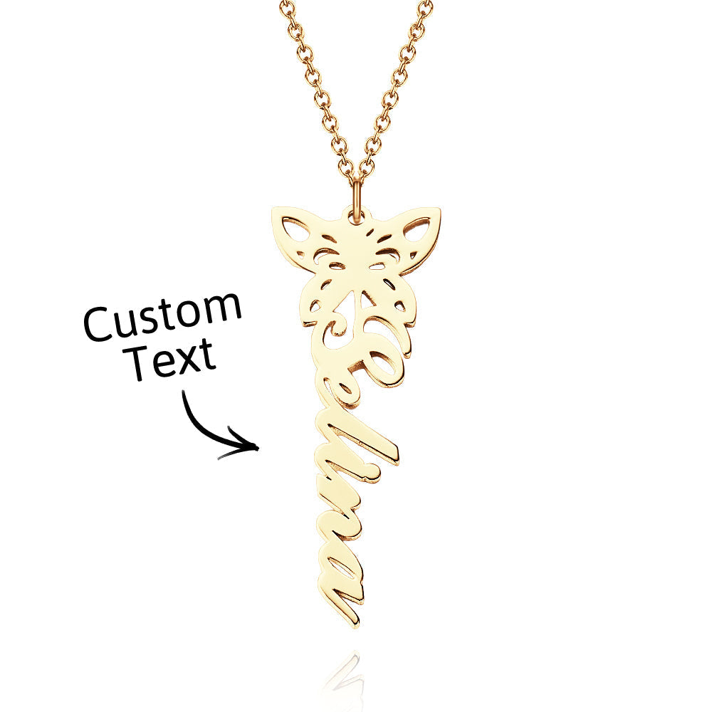 Custom Dainty Birth Butterfly Name Necklace Birthday Bridesmaid Gifts for Mom/Wife/Family/Best Friends